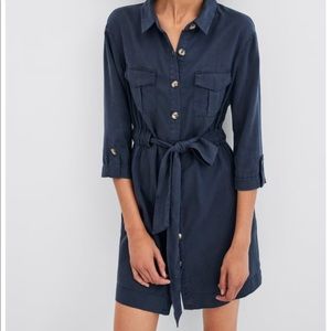 Zara Navy Shirt Dress